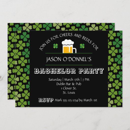 Invitation à la soirée d'enterrement de vie de gar (Devant / Derrière)