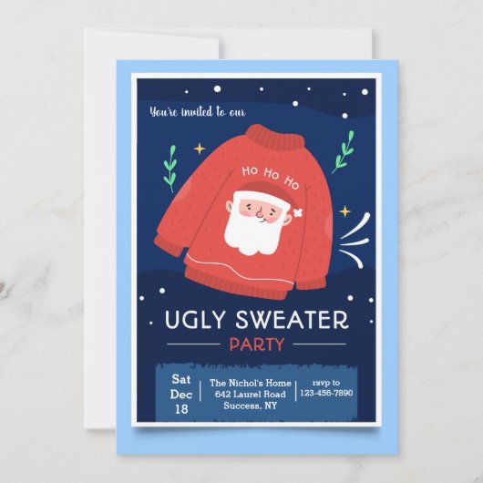 Invitation à la soirée des Pulls Moches (Devant)