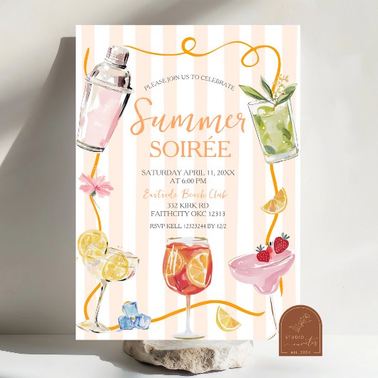 Invitation à la Soirée d'Été Cocktail