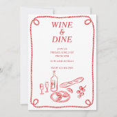 Invitation à la soirée d'été Vin et Dîner (Devant)