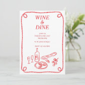 Invitation à la soirée d'été Vin et Dîner (Debout devant)