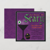 Invitation à la soirée d'Halloween 'Manger, boire  (Devant / Derrière)