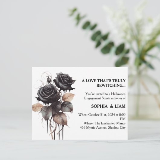 Invitation à la soirée d'Halloween sur le thème de (Debout devant)