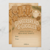 Invitation à la Soirée d'Hiver Gingerbread & Giggl (Devant / Derrière)