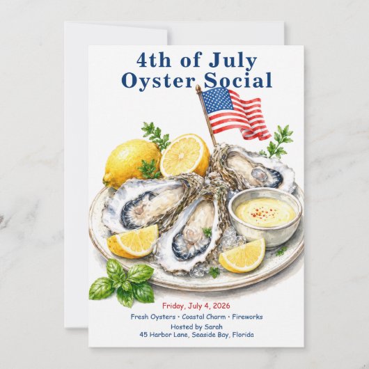 Invitation à la Soirée d'Huîtres du 14 Juillet Côt (Devant)