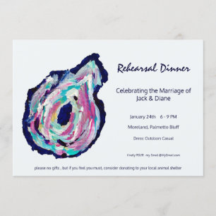 Invitation à la soirée d'huitres du dîner de répét