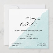 Invitation à la soirée Dîner sur l'aquarelle de Mi (Devant)