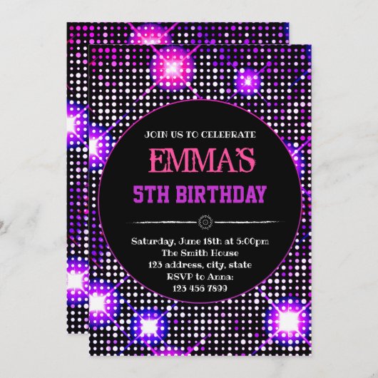 Invitation à la soirée disco (Devant / Derrière)