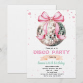 Invitation à la soirée disco Coquette Bow (Devant / Derrière)