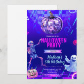 invitation à la soirée disco Halloween (Devant / Derrière)