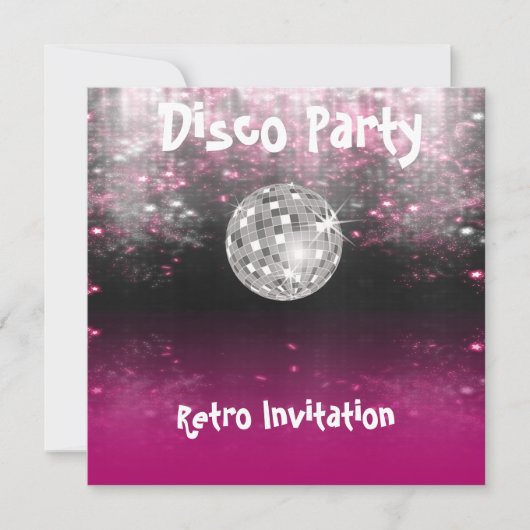 Invitation à la soirée disco rétro (Devant)