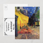 Invitation à la soirée d'ouverture de Van Gogh Res (Devant / Derrière)