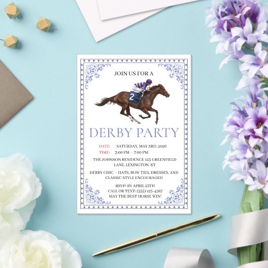 Invitation à la soirée du Derby de course de cheva (Insitu (Mariage))