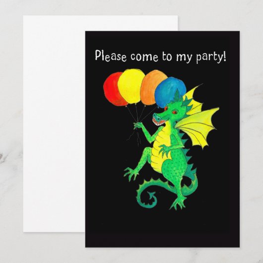 Invitation à la soirée du Dragon Vert (Devant / Derrière)