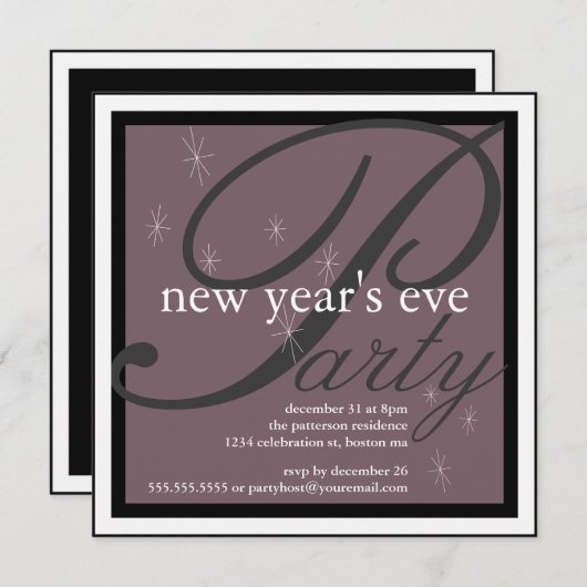 Invitation à la Soirée du Nouvel An (Devant / Derrière)