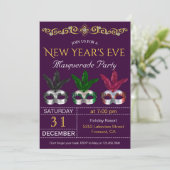 Invitation à la soirée du Nouvel An avec masques d (Debout devant)