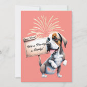 Invitation à la soirée du Nouvel An du chien drôle (Devant)