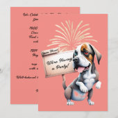 Invitation à la soirée du Nouvel An du chien drôle (Devant / Derrière)