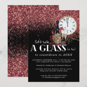 Invitation à la soirée du Nouvel An Glitz et Glamo