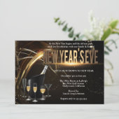 Invitation à la Soirée du Nouvel An noir et or (Debout devant)