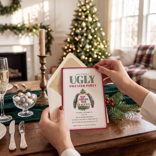 Invitation à la soirée du pull de Noël laid