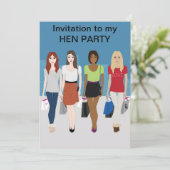 Invitation à la soirée filles à thème mode (Debout devant)