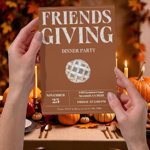 Invitation à la soirée Friendsgiving Tarte rusti