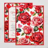 Invitation à la Soirée Galentine de Roses et de Cœ (Devant / Derrière)
