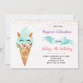 Invitation à la soirée glacée Unicorne (Devant)