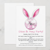 Invitation à la soirée Glow & Peep – Disco de Pâqu (Devant / Derrière)