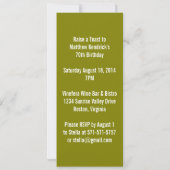 Invitation à la soirée Gold Wine Bottle (Dos)