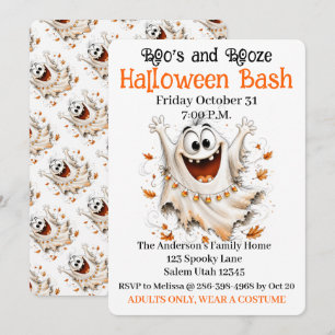 Invitation à la soirée Halloween Boo's & Booze