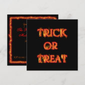 Invitation à la soirée Halloween de la fête du feu (Devant / Derrière)