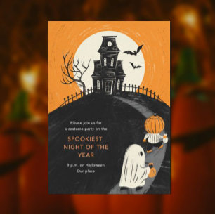 Invitation à la soirée Halloween de la maison hant