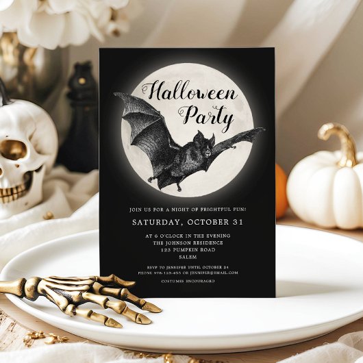 Invitation à la soirée Halloween de la pleine lune