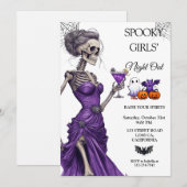 Invitation à la soirée Halloween des filles effray (Devant / Derrière)