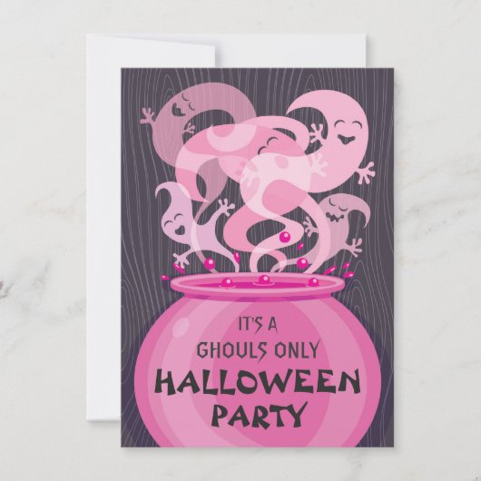 Invitation à la soirée Halloween des goules unique (Devant)