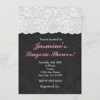 Invitation à la soirée Lace blanche et cuir noir