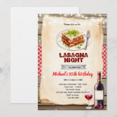 Invitation à la soirée lasagnes et vin (Devant / Derrière)