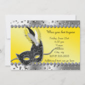 Invitation à la soirée masquée argent et jaune (Dos)