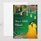 Invitation à la soirée Mehndi & Invitations pour l (Devant / Derrière)