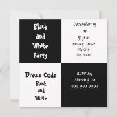 Invitation à la soirée noir et blanc (Devant)