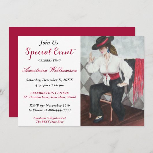 INVITATION À LA SOIRÉE NOIR ET BLANC (Devant / Derrière)