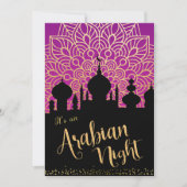 Invitation à la soirée Nuit Arabe Violet et Noir (Devant)