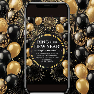 Invitation à la soirée Or Noir pour le Nouvel An