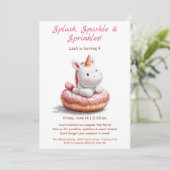 Invitation à la soirée piscine donuts licorne – Fê (Debout devant)