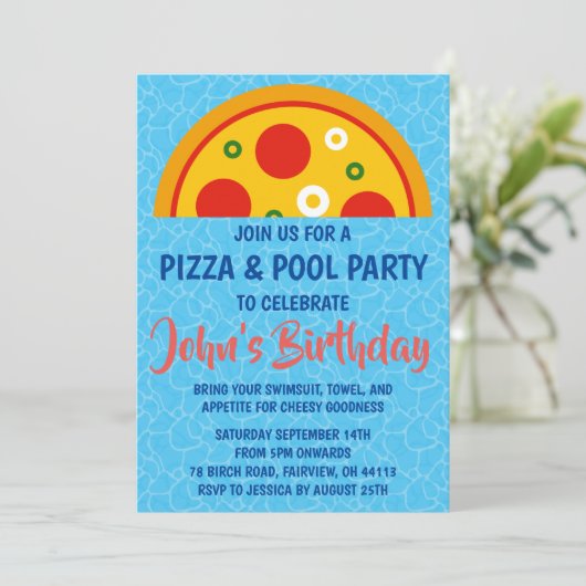 invitation à la soirée pizza pool (Debout devant)