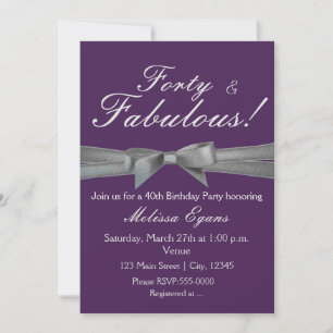 Invitation à la soirée Purple & Silver Bow