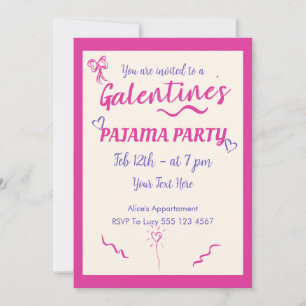 Invitation à la soirée pyjama de la Saint-Galentin