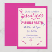 Invitation à la soirée pyjama de la Saint-Galentin (Devant / Derrière)
